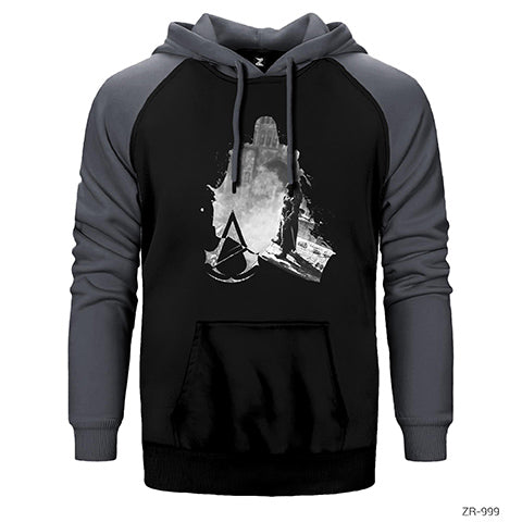 Assassins Creed Dark City Çift Renk Reglan Kol Sweatshirt / Hoodie