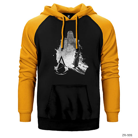 Assassins Creed Dark City Çift Renk Reglan Kol Sweatshirt / Hoodie