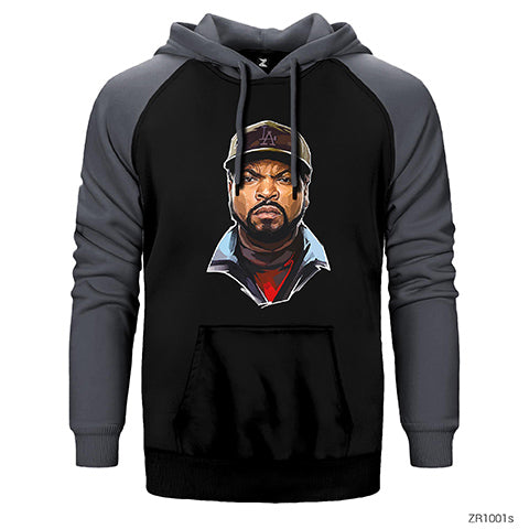 Ice Cube Çift Renk Reglan Kol Sweatshirt / Hoodie