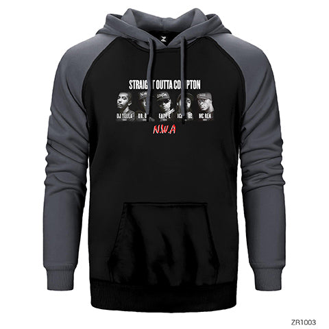 N.W.A Straight Outta Compton 2 Çift Renk Reglan Kol Sweatshirt / Hoodie