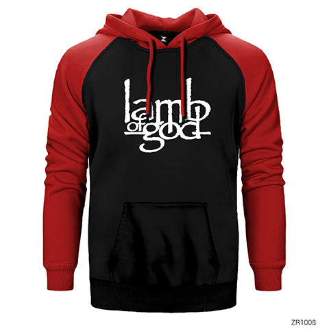 Lamb of God Logo Çift Renk Reglan Kol Sweatshirt / Hoodie