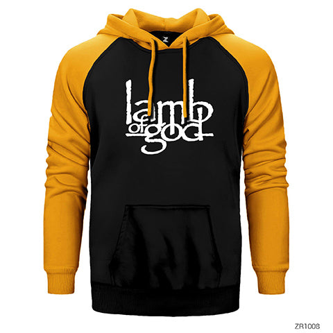 Lamb of God Logo Çift Renk Reglan Kol Sweatshirt / Hoodie