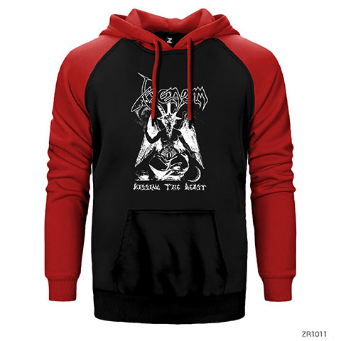 Venom Kissing the Beast Çift Renk Reglan Kol Sweatshirt / Hoodie