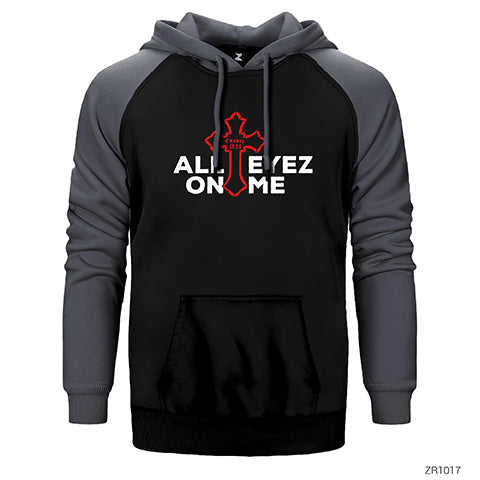 Tupac Shakur All Eyez on Me Çift Renk Reglan Kol Sweatshirt / Hoodie