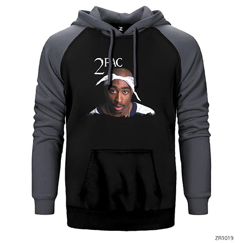 Tupac Shakur Infinity Çift Renk Reglan Kol Sweatshirt / Hoodie