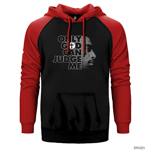 Tupac Shakur Only God Can Judge Me Çift Renk Reglan Kol Sweatshirt / Hoodie