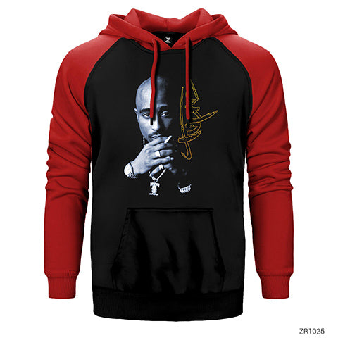 Tupac Shakur Smoke Çift Renk Reglan Kol Sweatshirt / Hoodie