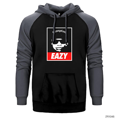 Eazy E Obey Style Çift Renk Reglan Kol Sweatshirt / Hoodie