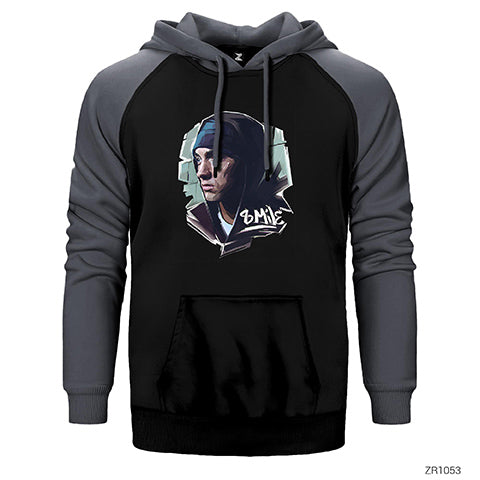 Eminem 8mil Çift Renk Reglan Kol Sweatshirt / Hoodie