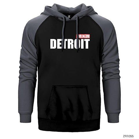 Eminem Detroit Çift Renk Reglan Kol Sweatshirt / Hoodie