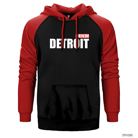 Eminem Detroit Çift Renk Reglan Kol Sweatshirt / Hoodie