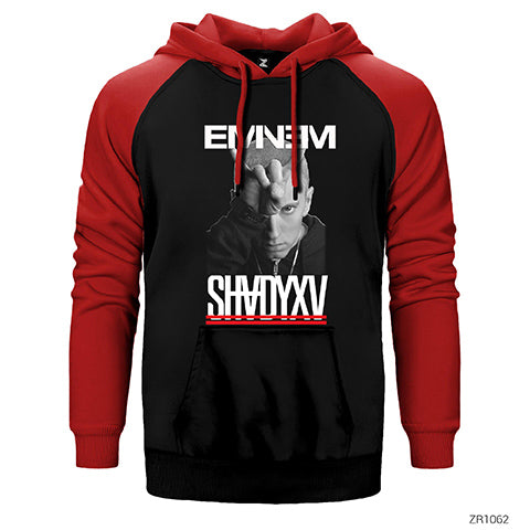Eminem Shady XV Çift Renk Reglan Kol Sweatshirt / Hoodie