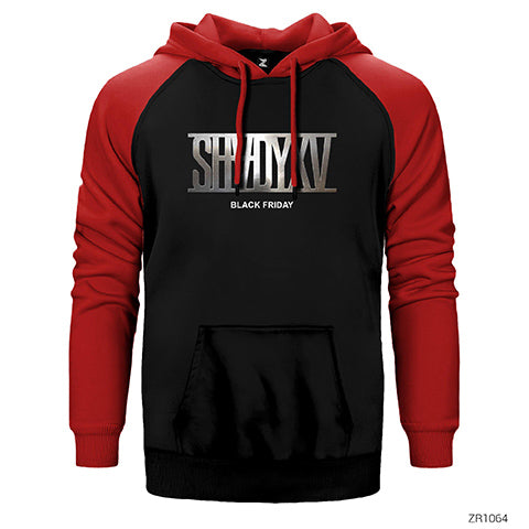 Eminem Shady XV Logo Çift Renk Reglan Kol Sweatshirt / Hoodie