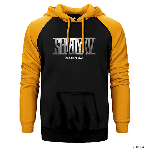 Eminem Shady XV Logo Çift Renk Reglan Kol Sweatshirt / Hoodie