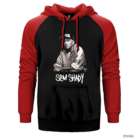 Eminem Slim Shady 08 Çift Renk Reglan Kol Sweatshirt / Hoodie