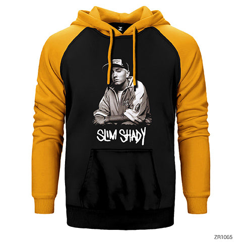 Eminem Slim Shady 08 Çift Renk Reglan Kol Sweatshirt / Hoodie
