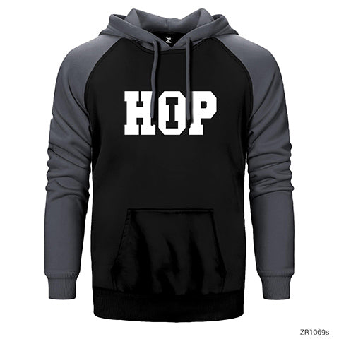 Hip Hop Çift Renk Reglan Kol Sweatshirt / Hoodie