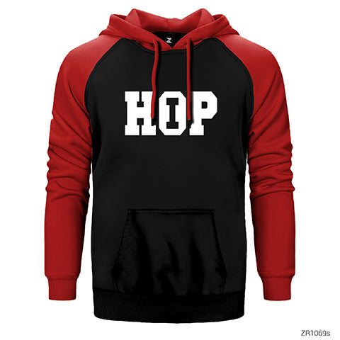 Hip Hop Çift Renk Reglan Kol Sweatshirt / Hoodie