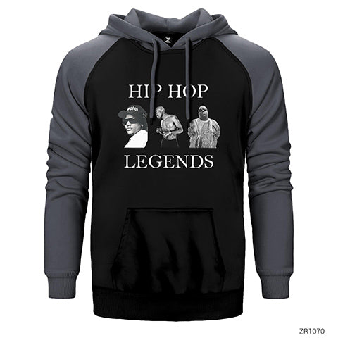 Hip Hop Legends Tupac Shakur Biggie Eazy Çift Renk Reglan Kol Sweatshirt / Hoodie