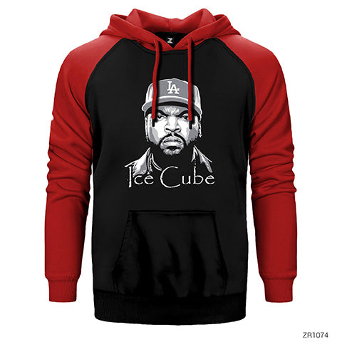 Ice Cube BW Çift Renk Reglan Kol Sweatshirt / Hoodie