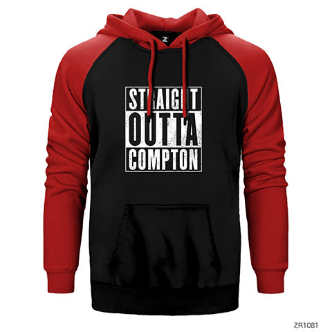NWA Straight Outta Compton Çift Renk Reglan Kol Sweatshirt / Hoodie