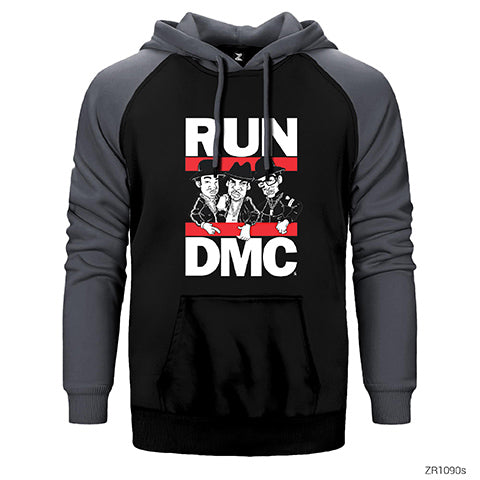 Run Dmc Group Çift Renk Reglan Kol Sweatshirt / Hoodie