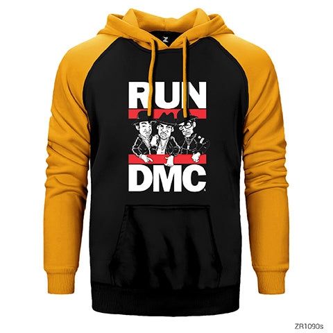 Run Dmc Group Çift Renk Reglan Kol Sweatshirt / Hoodie