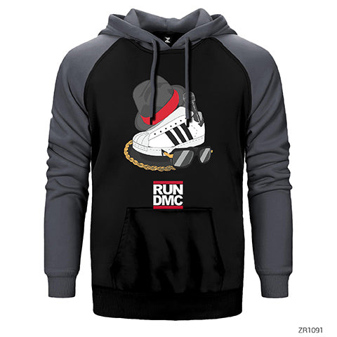Run Dmc Shoes Çift Renk Reglan Kol Sweatshirt / Hoodie