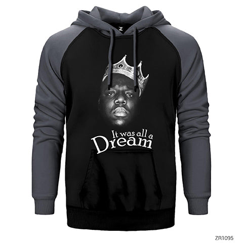 The Notorious Biggie Its Was All A Dream Çift Renk Reglan Kol Sweatshirt / Hoodie