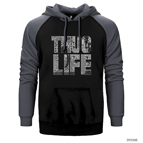 Thug Life Çift Renk Reglan Kol Sweatshirt / Hoodie