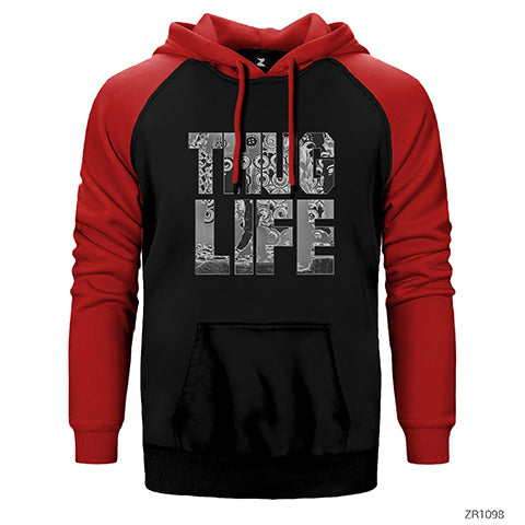 Thug Life Çift Renk Reglan Kol Sweatshirt / Hoodie