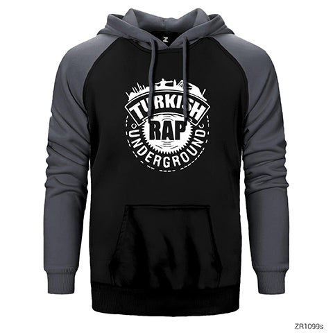 Türkçe Rap Çift Renk Reglan Kol Sweatshirt / Hoodie