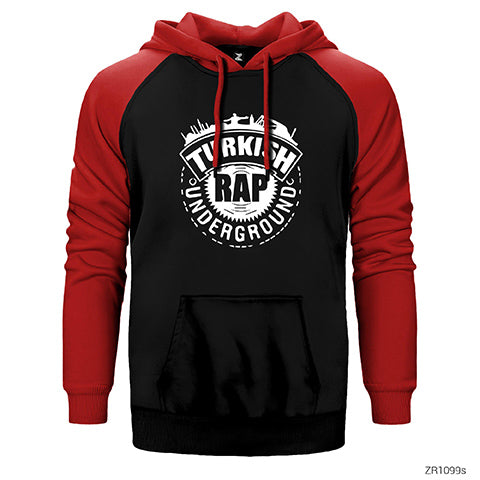 Türkçe Rap Çift Renk Reglan Kol Sweatshirt / Hoodie