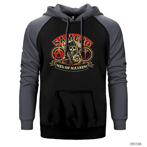 Samcro Men of Mayhem Çift Renk Reglan Kol Sweatshirt / Hoodie