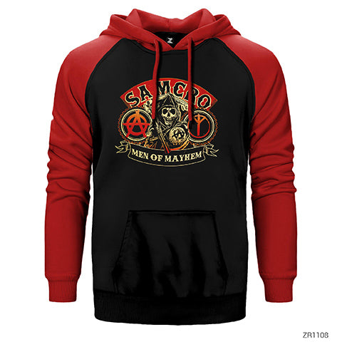 Samcro Men of Mayhem Çift Renk Reglan Kol Sweatshirt / Hoodie
