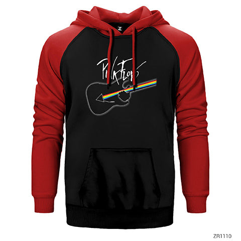 Pink Floyd Guitar Çift Renk Reglan Kol Sweatshirt / Hoodie