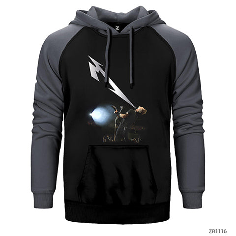 Metallica James Lighting Çift Renk Reglan Kol Sweatshirt / Hoodie