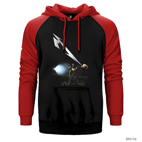 Metallica James Lighting Çift Renk Reglan Kol Sweatshirt / Hoodie