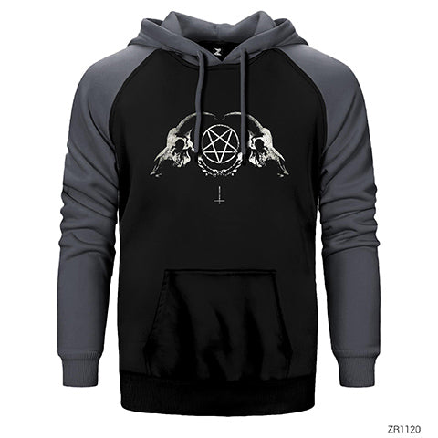 Satan Dual Çift Renk Reglan Kol Sweatshirt / Hoodie