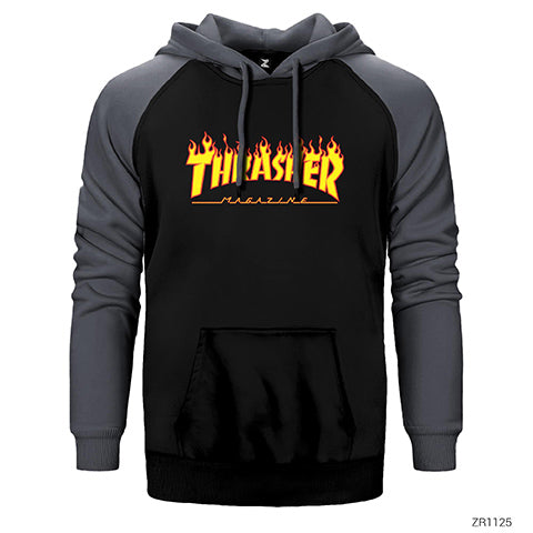 Thrasher Çift Renk Reglan Kol Sweatshirt / Hoodie