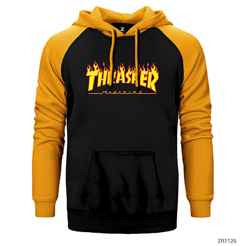 Thrasher Çift Renk Reglan Kol Sweatshirt / Hoodie