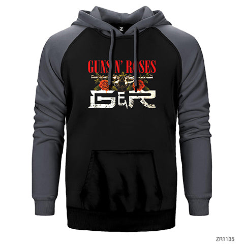 Guns n Roses Guns Çift Renk Reglan Kol Sweatshirt / Hoodie