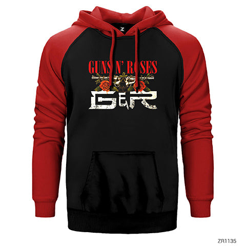 Guns n Roses Guns Çift Renk Reglan Kol Sweatshirt / Hoodie