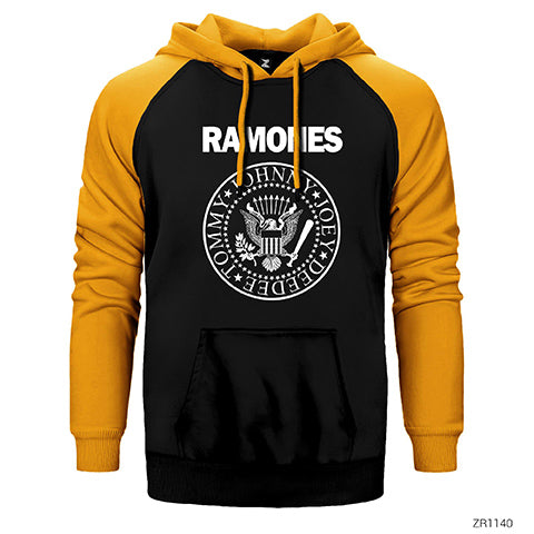 Ramones BW Çift Renk Reglan Kol Sweatshirt / Hoodie