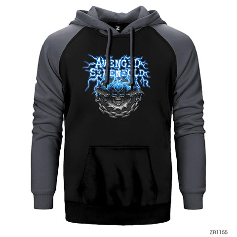 Avenged Sevenfold Lighting Skull Çift Renk Reglan Kol Sweatshirt / Hoodie