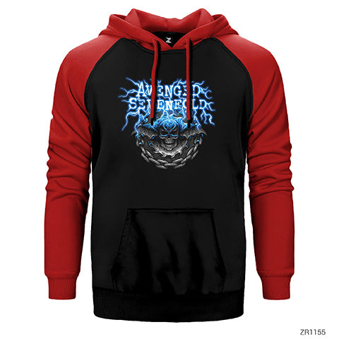 Avenged Sevenfold Lighting Skull Çift Renk Reglan Kol Sweatshirt / Hoodie