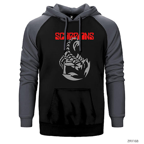 Scorpions Red Çift Renk Reglan Kol Sweatshirt / Hoodie