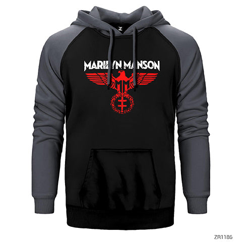 Marylin Manson Çift Renk Reglan Kol Sweatshirt / Hoodie