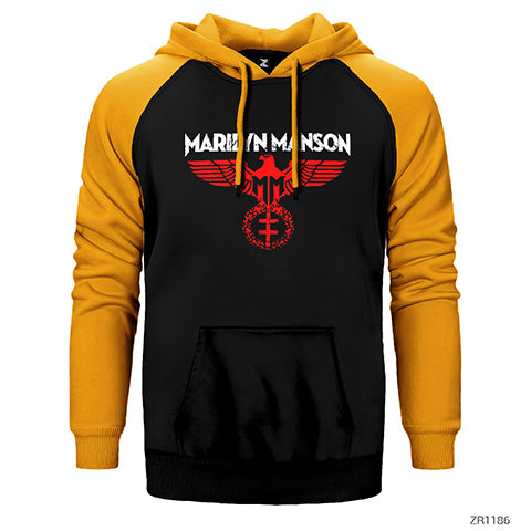 Marylin Manson Çift Renk Reglan Kol Sweatshirt / Hoodie