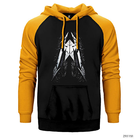 Metallica Distorded Logo Çift Renk Reglan Kol Sweatshirt / Hoodie